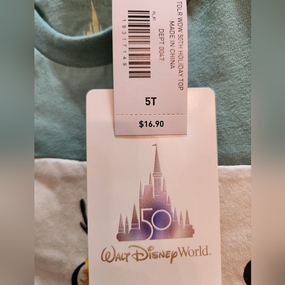 Disney Walt Disney World 50th Anniversary Holiday Panel Toddler T-Shirt - Picture 8 of 8